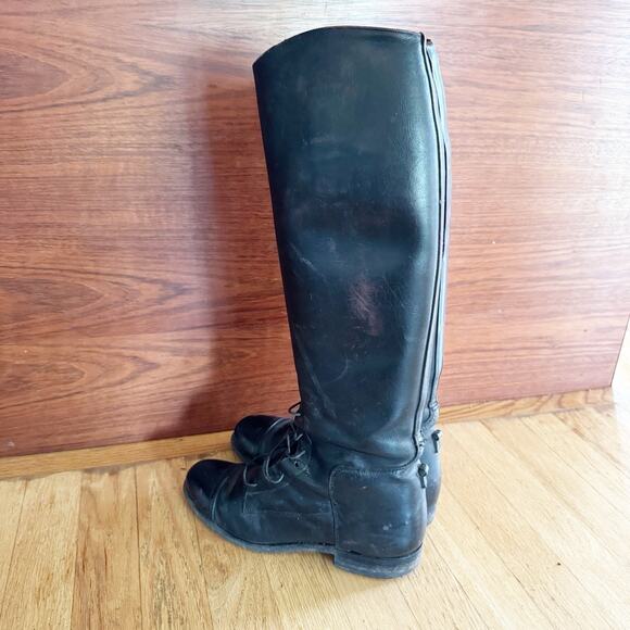 Equestrian Horse Riding Boots Black Leather Black Size 9? *Read - Picture 4 of 9